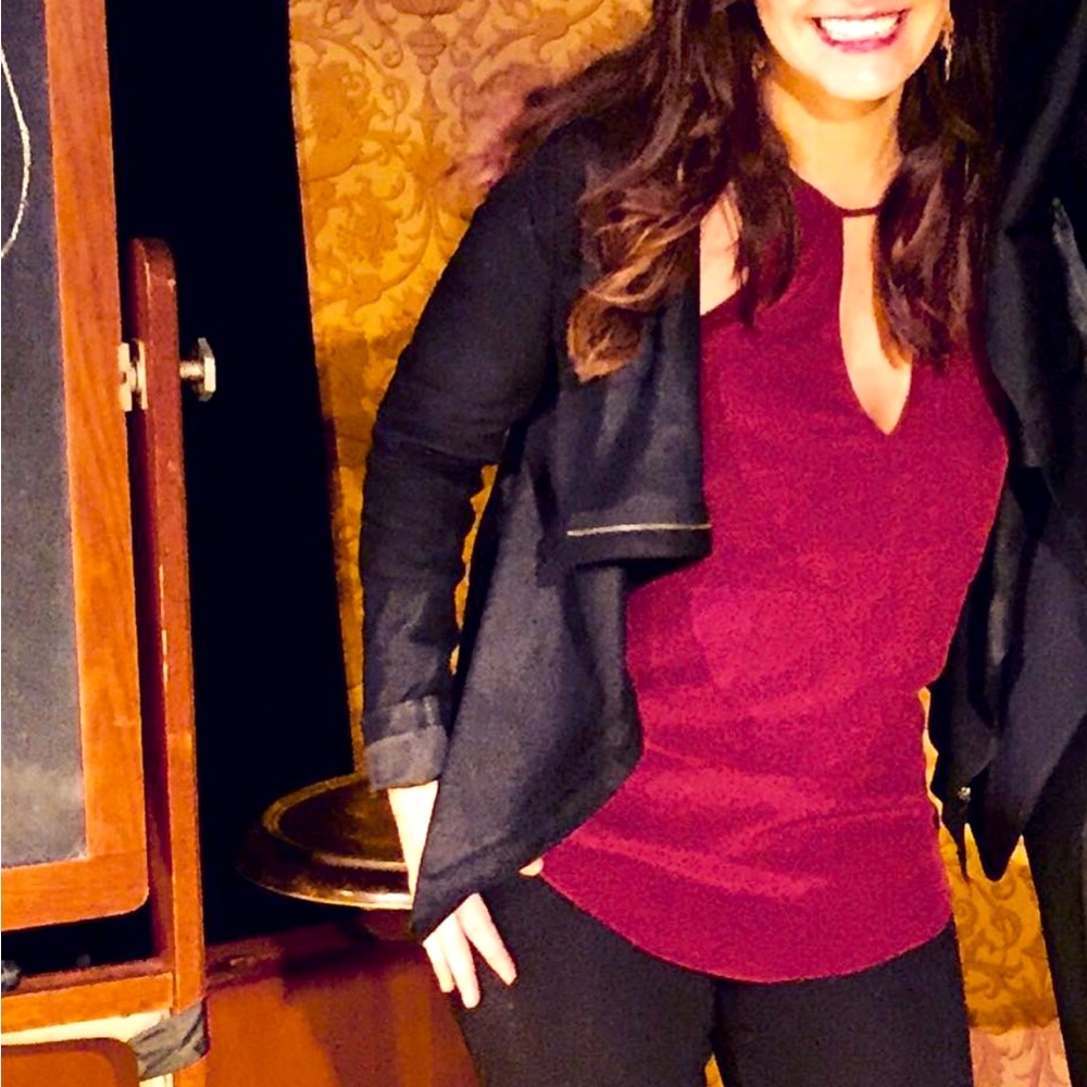 Rory Beca burgundy silk blouse